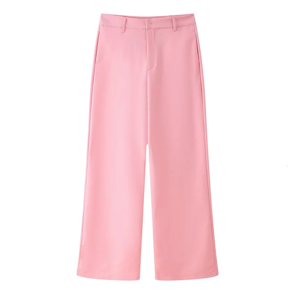 Womens Clothing European and American Style Casual Elegant n Shoulder Cushion Loose Set Jacket Pants 250530