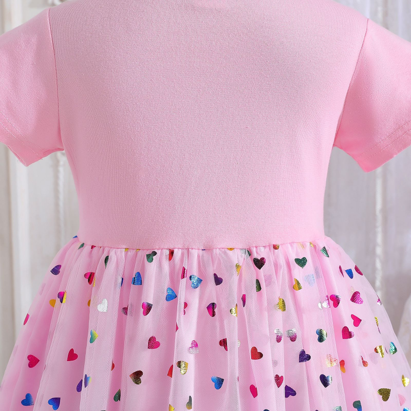 DISNEY Frozen kids designer clothes baby clothes girls' princess Elsa summer dress unicorn print short sleeves net princess dress