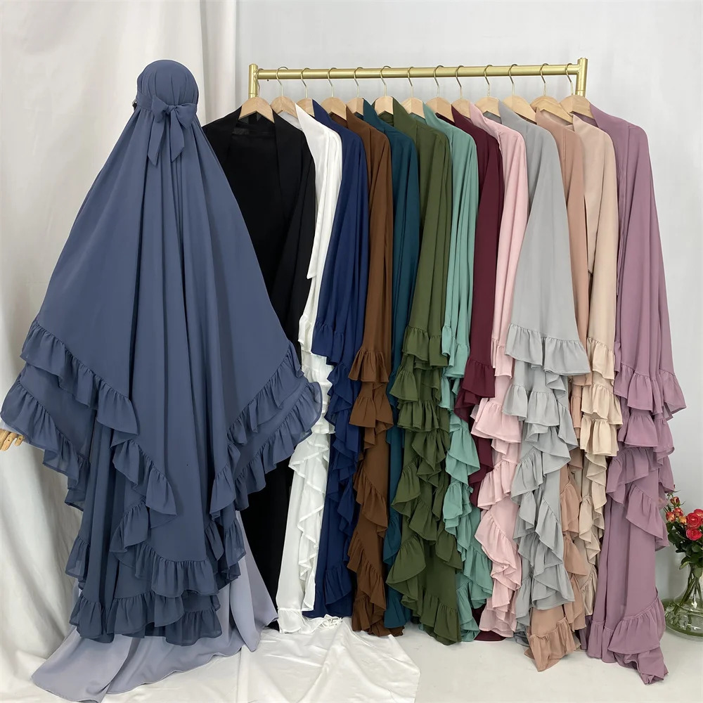 Fashion Long Khimar Plain Chiffon Muslim Women Prayer Scarf Dubai Turkish Hijabs Turban Ramadan Niqab Abaya For Women 250420