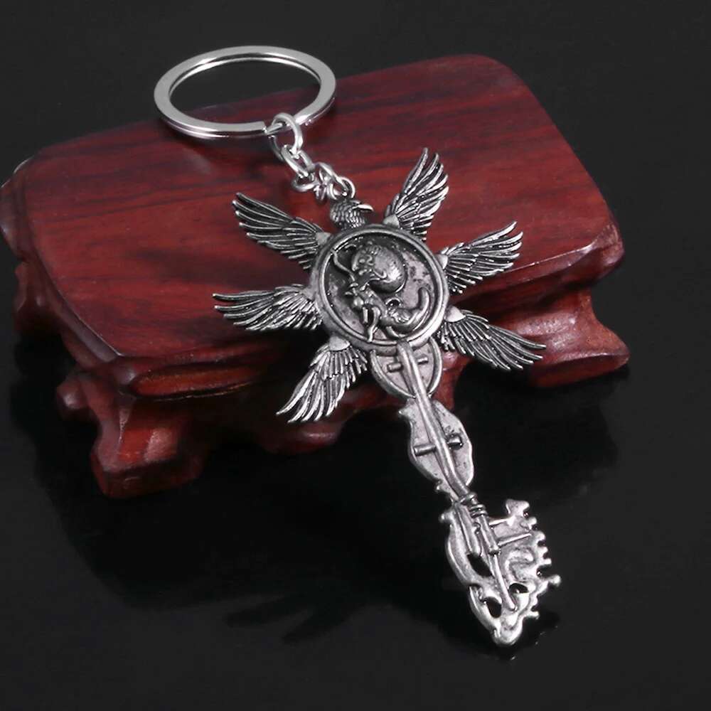 Game Residents Evils 8 Village Keychain Six-Winged Unborn Metal Pendant Alloy Keychain Keyring Key Chain Accessories Gift