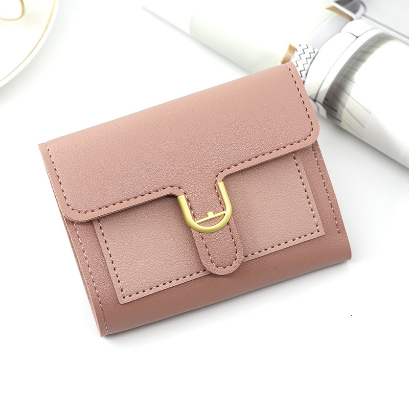 designer wallet New Korean Version Women S Wallet Short Small Off Ins Simple Solid Color Coin Purse Bank Card Change Hand Held Bag luxury wallet key p