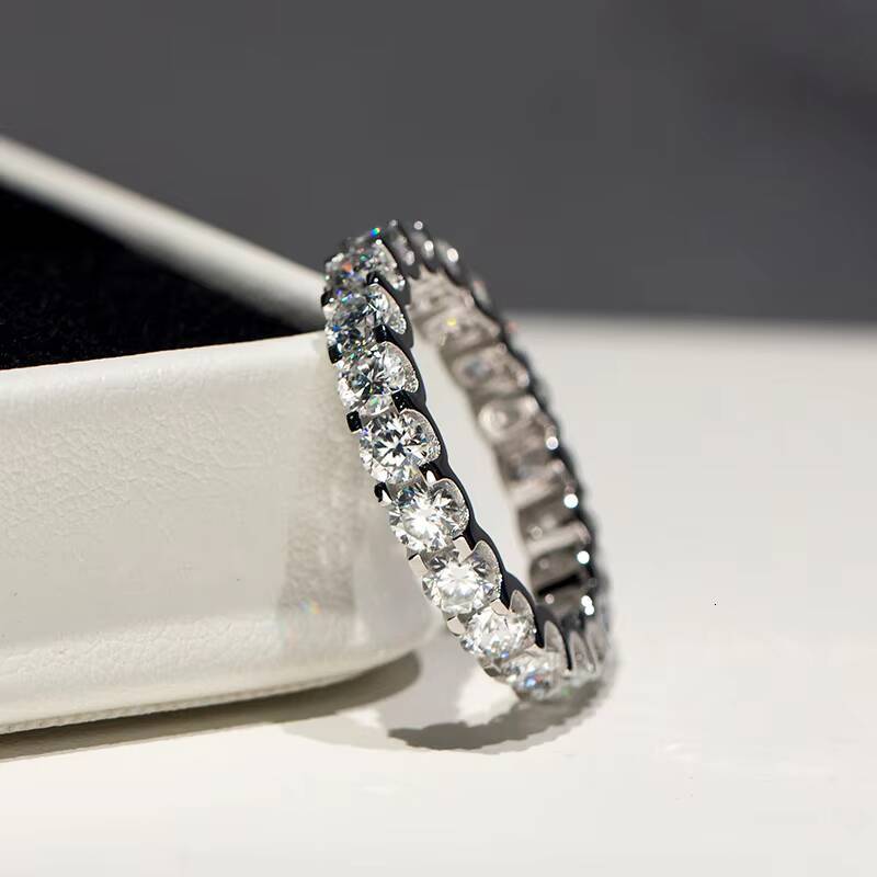 Fashion Jewelry Rings GIA Certificate 35mm 55mm 925 Sterling Silver Mosan Wedding Ring Ladies Ring