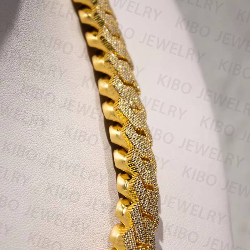 14mm Tester 925 Silver VVS Moissanite Diamond Custom Hip Hop Jewelry Iced Out Cuban Link Chain Initial Necklace
