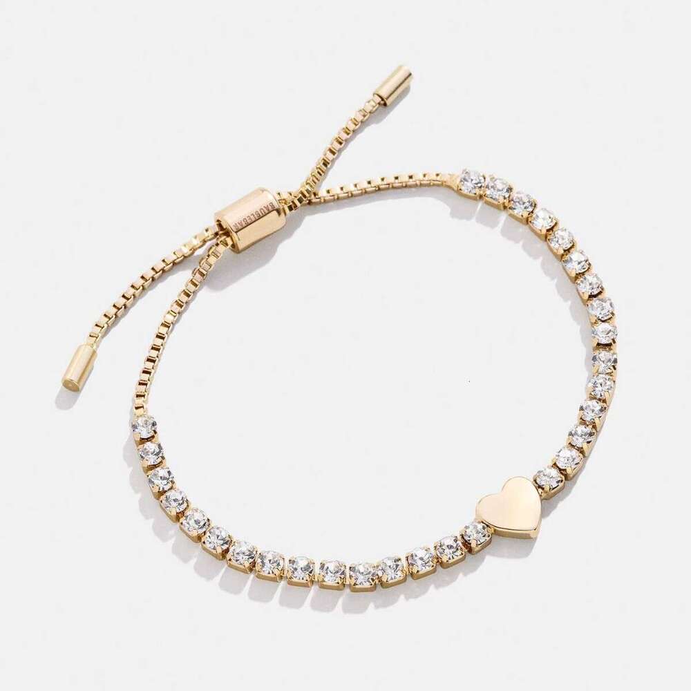 designer jewelry for women Diamond Bracelet French heart-shaped double-layer layered inlaid zircon round beads stretchable fashionable gold-plated bra