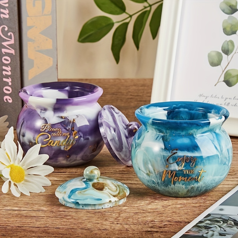 Jar with Lid Silicone Mold Epoxy Resin Mold Storage Box Treat Candy Jar Jewelry Container Home Decor