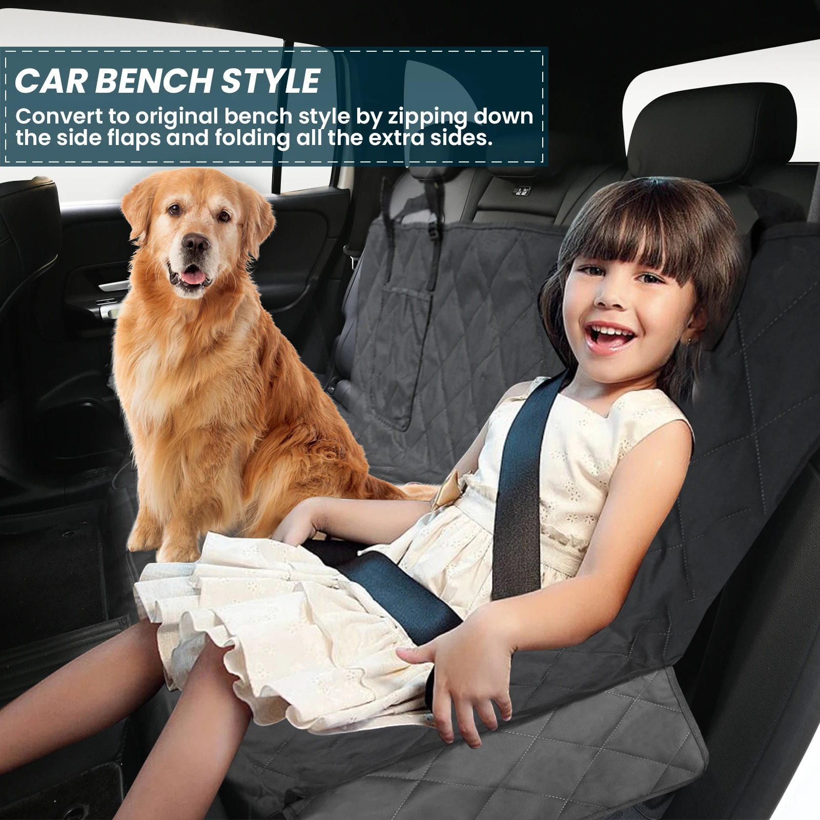 Car dog rear seat cover waterproof pet travel cargo pad hammock dog rear seat pad safety boots luggage compartment pad lining 250427