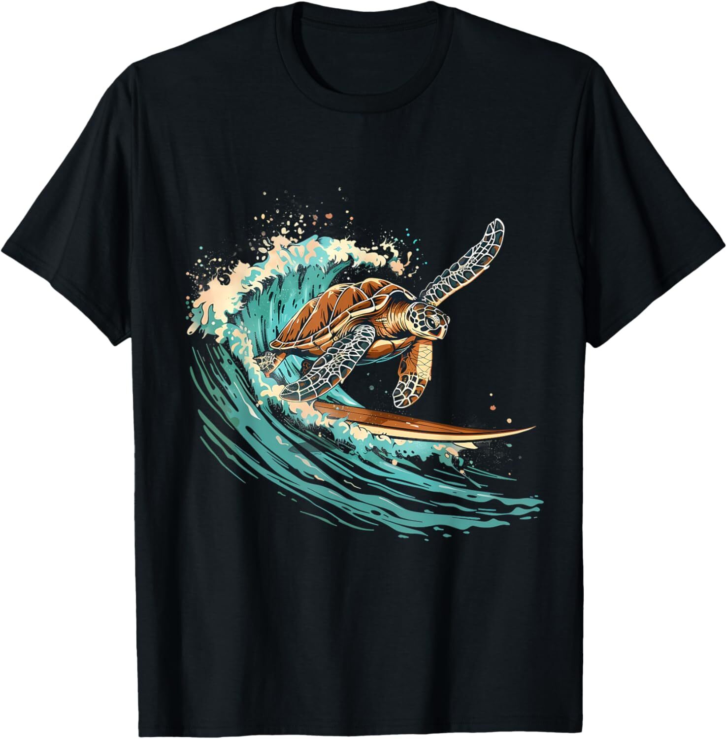 T shirt for Mens Sea Turtle Surfing Ocean Sea Turtle Ocean Sea Animal Lover Graphic Tee Casual Tops Clothes Short sleeve