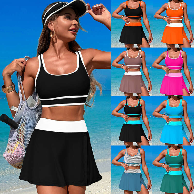 Quick drying bikini hot spring women's beach sports skirt split Huludao swimsuit wholesale 2025 new casual versatile fashion clothing