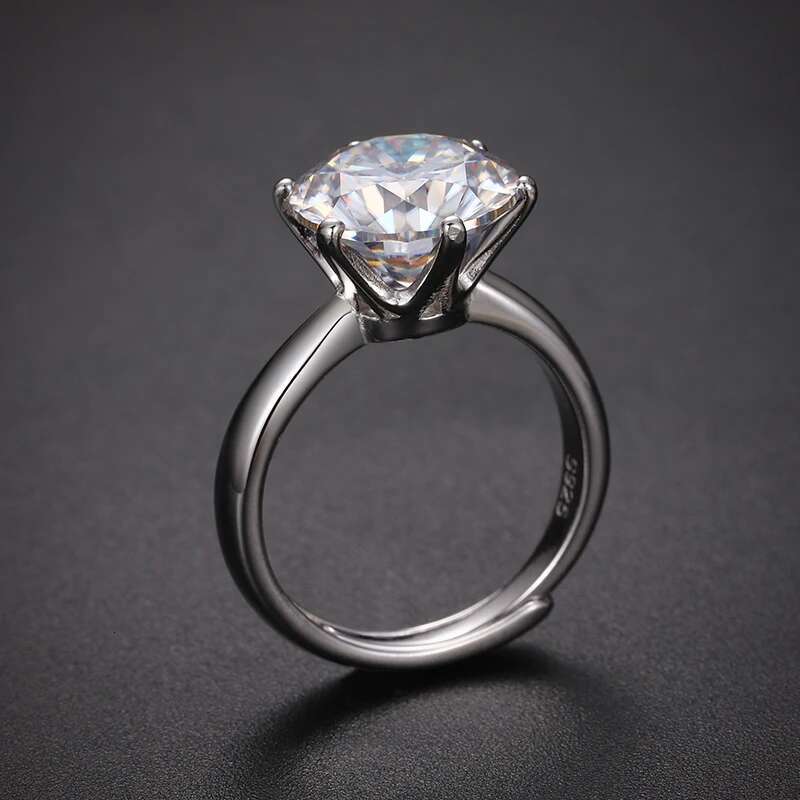 0 55ct 925 sterling silver ring classic style diamond jewelry moissanite ring wedding party anniversary adjustable size ring