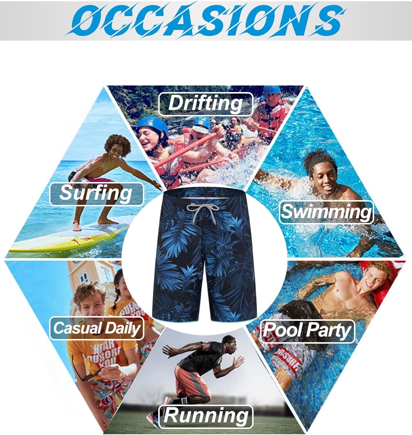 Men's Swim Trunks Dry Bathing Suit Big & Tall Beach Swimsuits Fashionable and minimalist