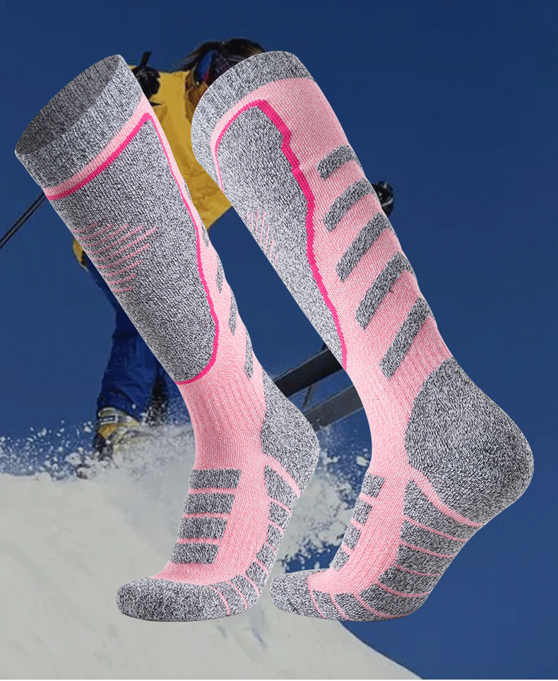 Merino wool ski men's and women's long tube warm towel bottom outdoor sports snow thick socks