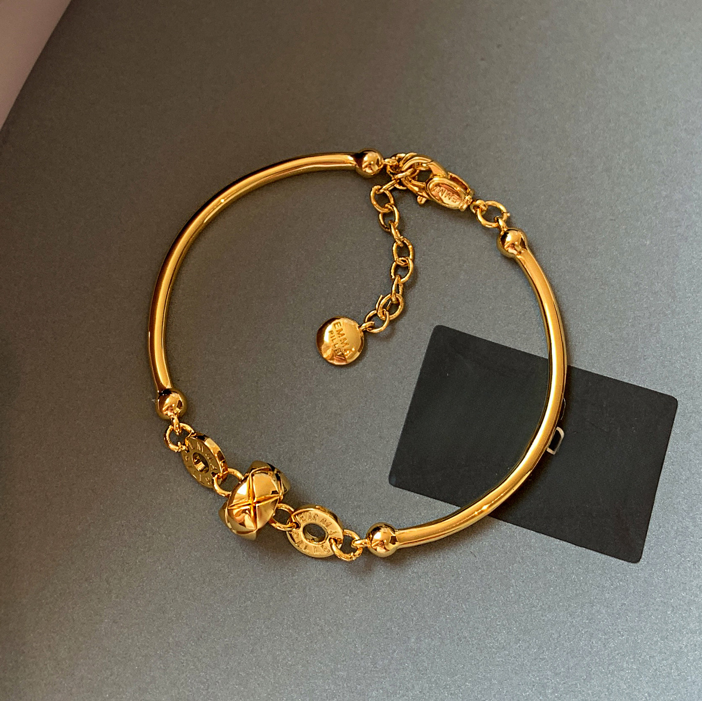 18K Real Gold Plated Round Bamboo French Retro Design Niche Bracelet Light Luxury High-end Sense Jewelry - view 6