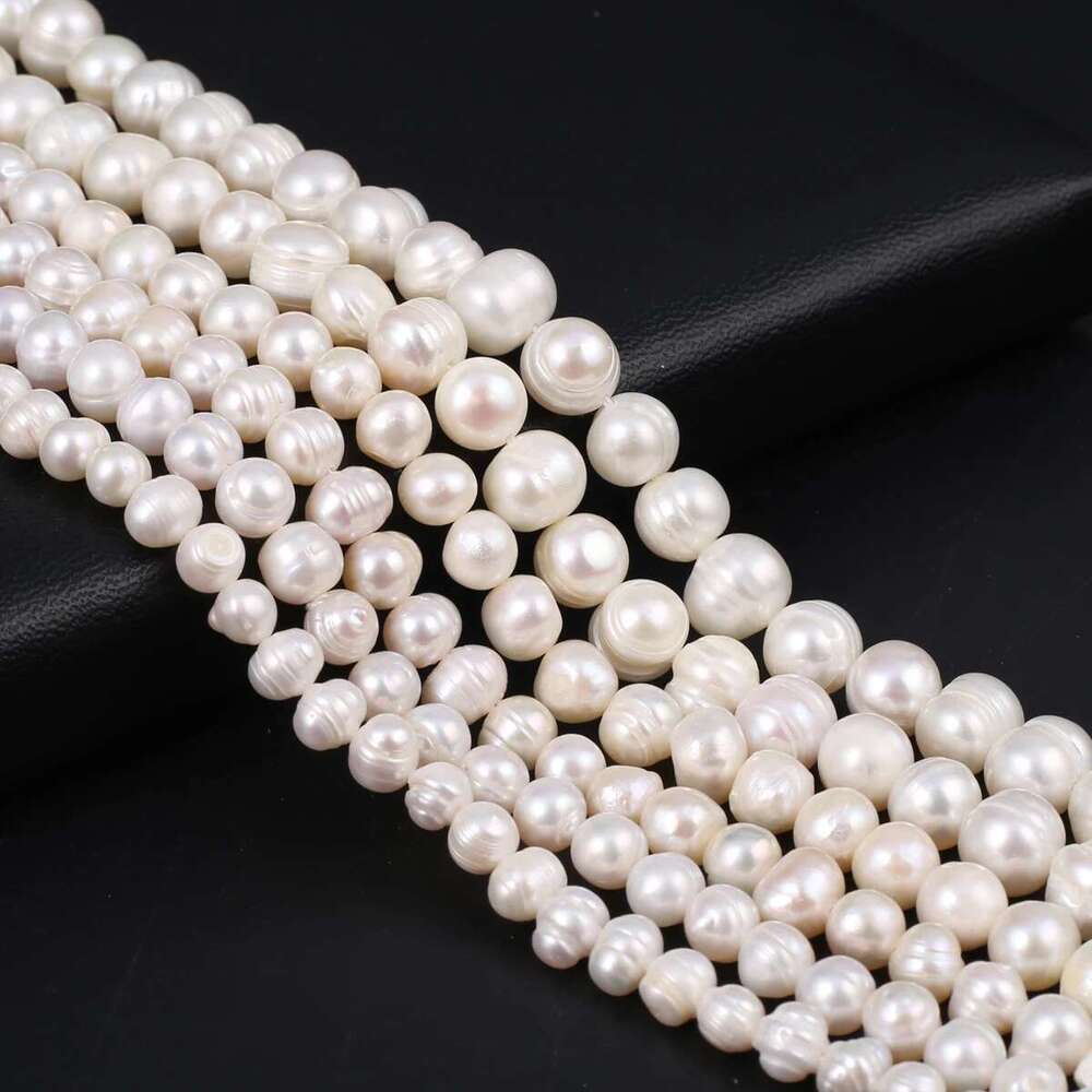 1String A/Aa Natural Freshwater Pearl Near Round Beads Charms For DIY Women Men Necklace Bracelets Jewelry Making Accessories