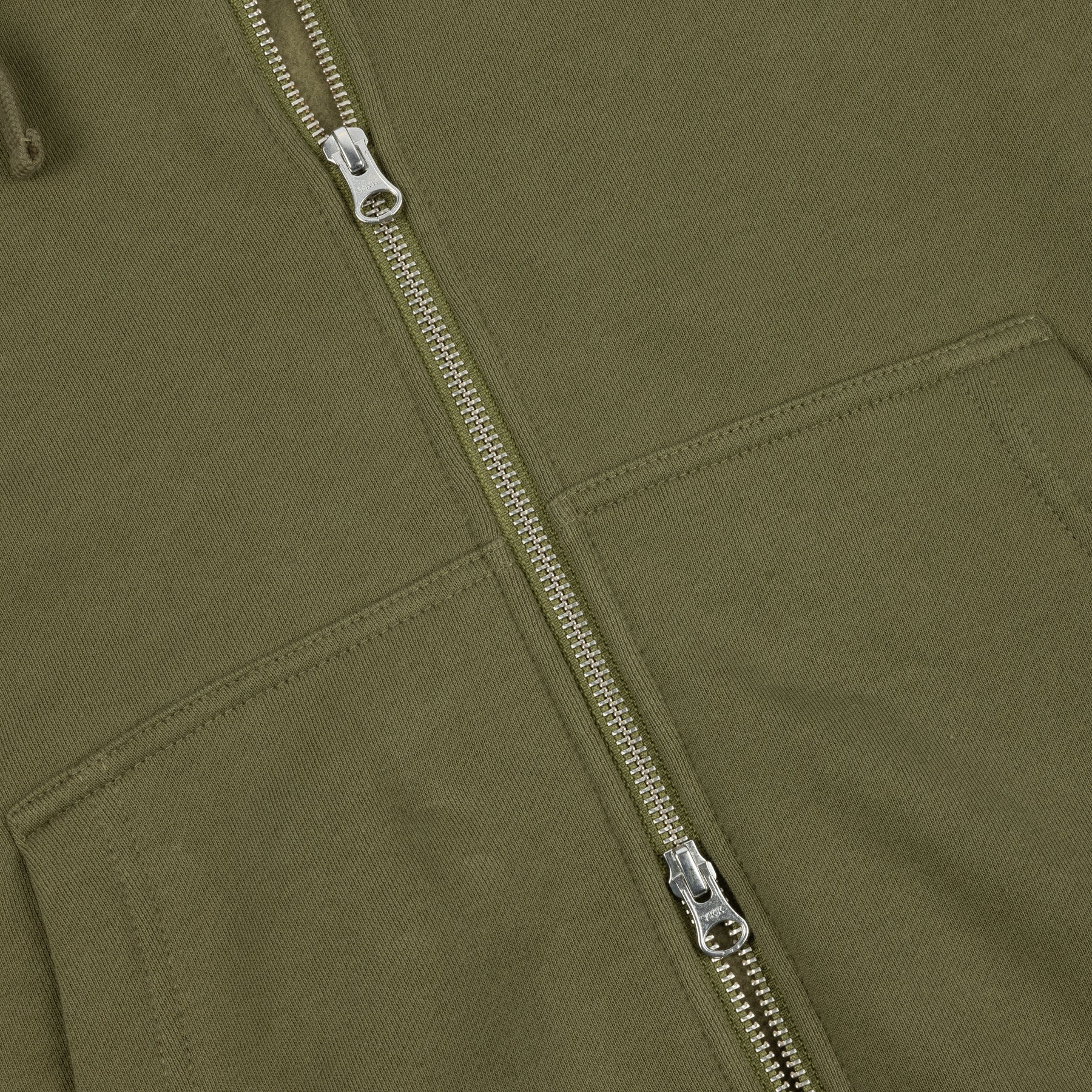 Men's Custom Olive Green Long Sleeves Zip Hoodie Navy Solid Zip-up Hoodie Jacket with Drawsting for Spring Outfit Daily Casual Wear