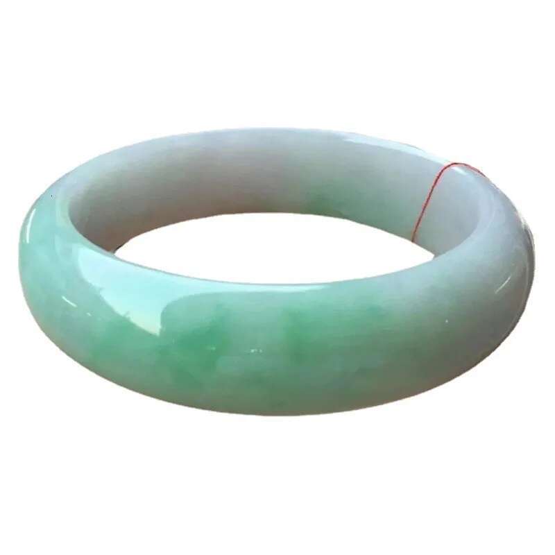 Natural Myanmar Old-Mine Jadeite Bangle, Floating Green Imperial Circle Concave Round Jade Bracelet, Icy Emerald-Green Type