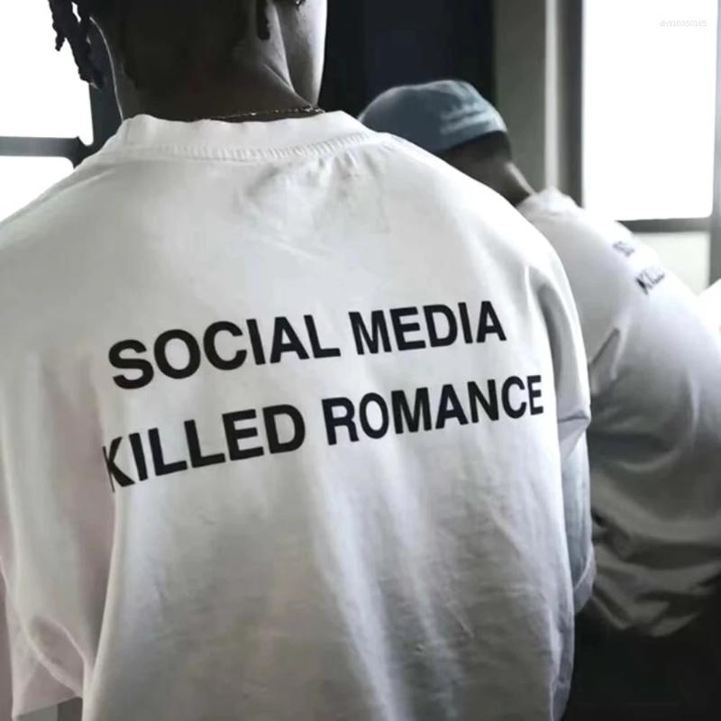 Men's T Shirts Social Media Killed Romance T-shirts Viral Tee Gift For Men Women Gen Z Shirt Trending Unisex Tshirt Oversized Top