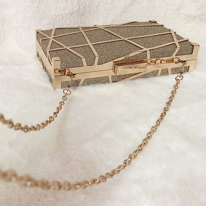 Dinner Bag Geometric Metal Line Decoration Dinner Dress Versatile Handheld Single Shoulder Crossbody Women S Bag KQ