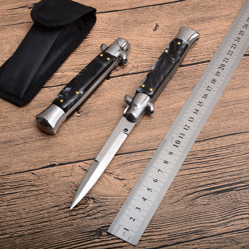 3Models 9'' Inch Stiletto Mafia Knife 3.77'' 440C Blade, Acrylic Handles