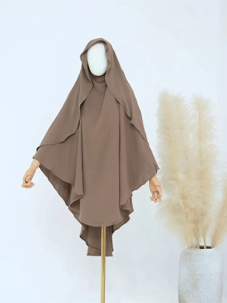 Ramadan Solid Khimar Abaya Dubai Niqab Turkey Arabic Muslim Hijab Islam Prayer Clothes For Women Djellaba Turban Musulmans Femme 250420