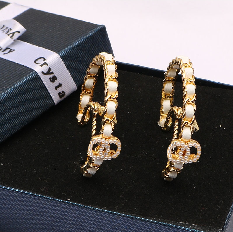 Letters Stud Luxury Brand Designers Earring Geometric Famous Women Crystal Rhinestone Pearl Wedding Jewelry