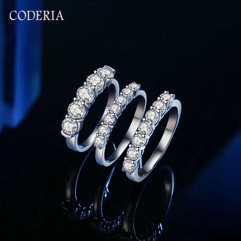 Real Moissanite Ring D Color Diamond Single 0.3CT4MM Total 1.5CT Bright Exquisite Party Ring Luxury Sterling Silver Jewelry