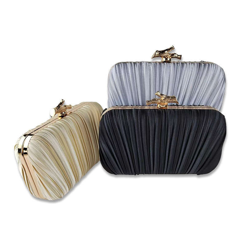 Dinner Bag Large Capacity Fashionable Dinner High End Small Square Bag Metal Handbag Evening Dress Satin Banquet Bag KQ