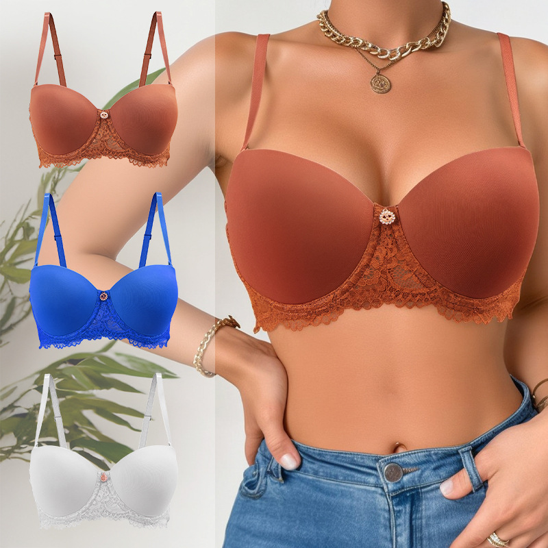 Glossy Feminine Undergarments Featuring Lace Edges And Breast Support From Steel Accents