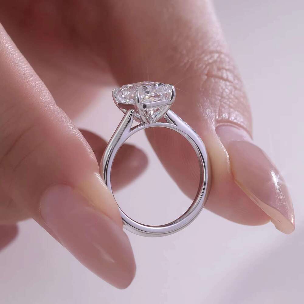 Provence Gem IGI 3.0CT E VS1 Emerald Cut Lab Dia Engagement ring silver for Women white cubic zirconia real gold zircon gemstone rings