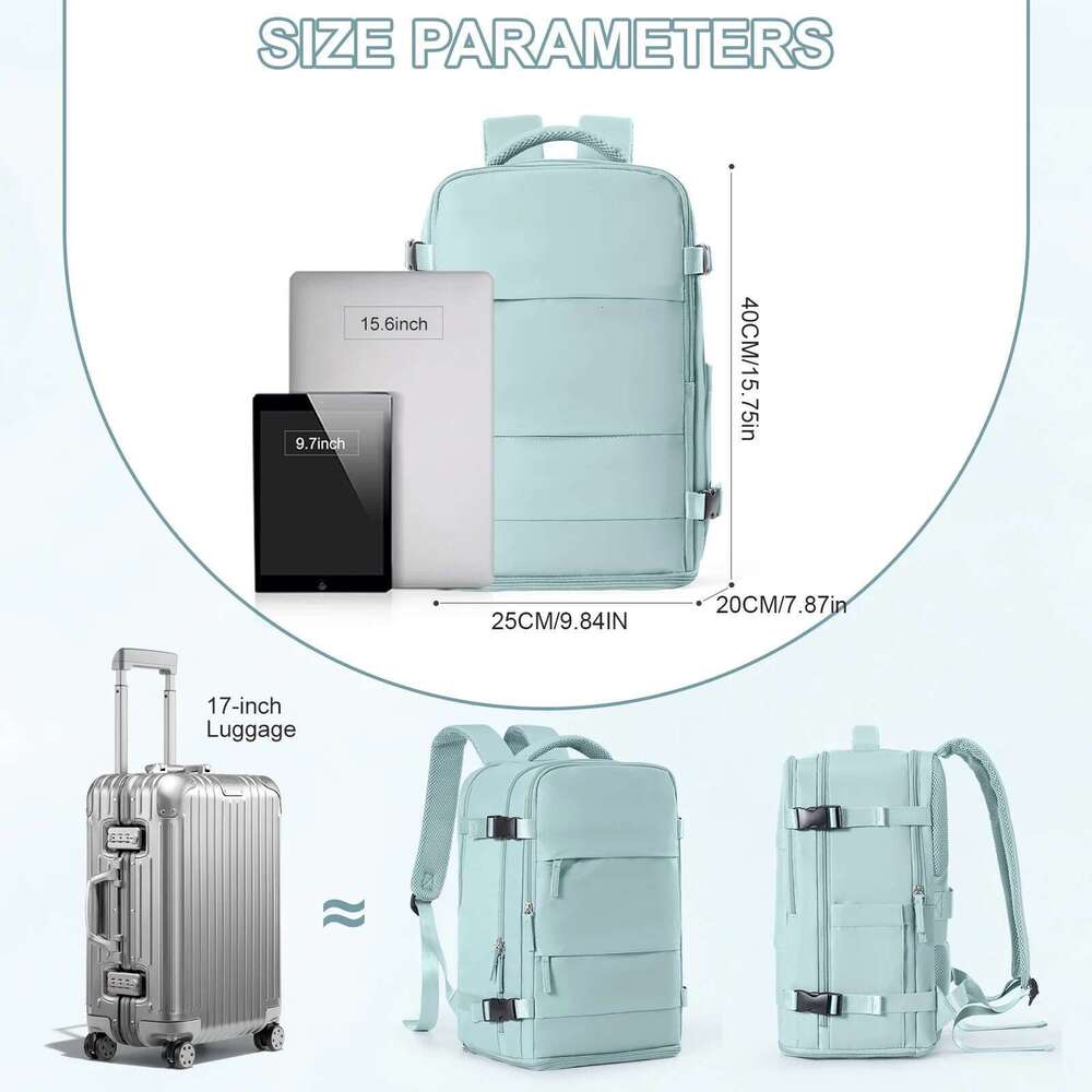 Women Men Hand Lage Business College Laptop Travel Backpack Waterproof Carry On Mochila Vie Cabina Avion 40X20x25