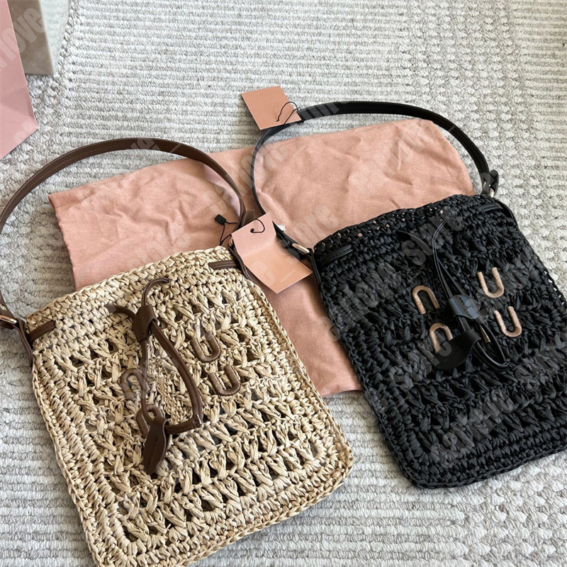 Summer Beach Bag Designer Raffias Small Purse Women Luxury Brand Straw Handbags Holiday Ladies Raffias Shoulder Bucket Bags