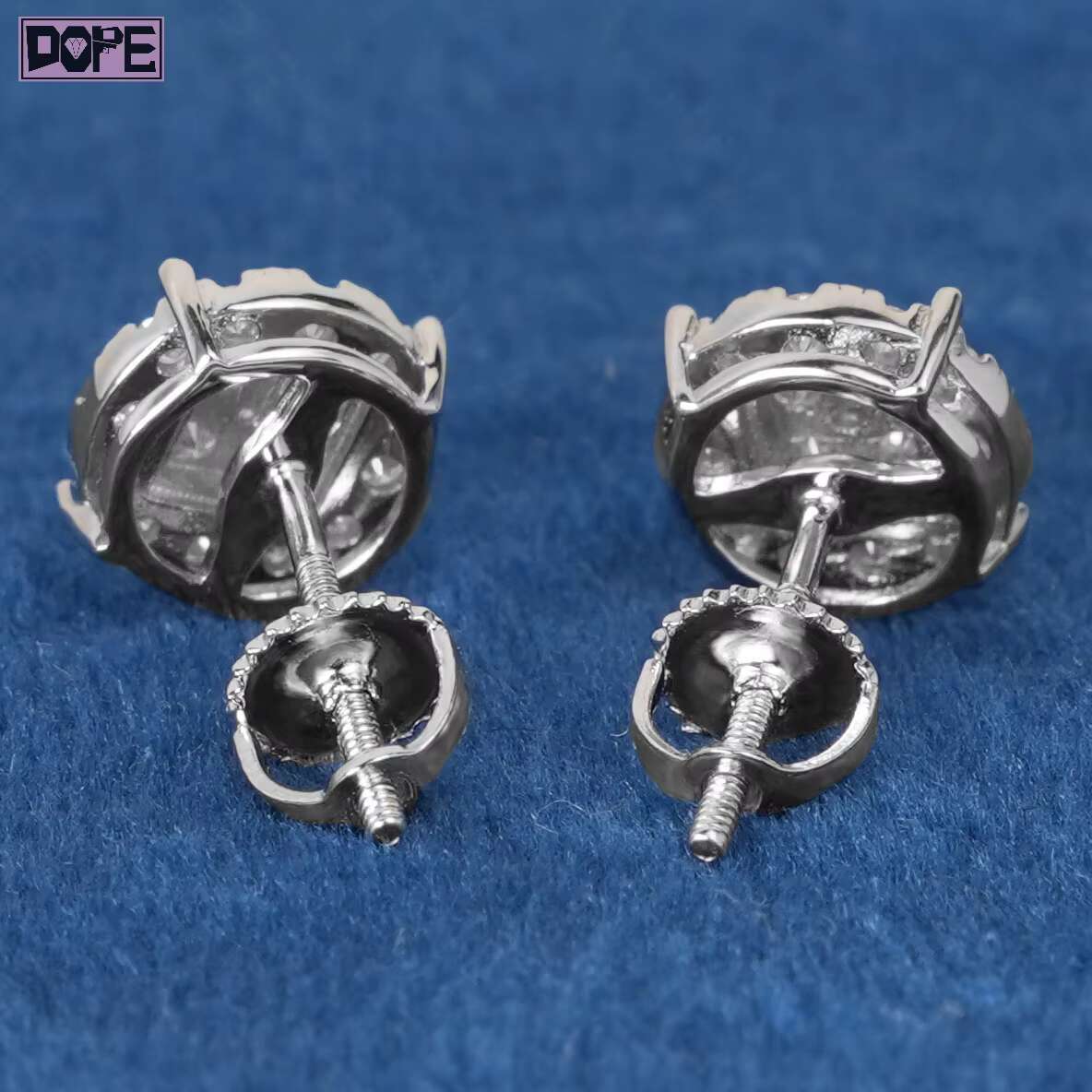 Fine Jewelry Diamonds Earrings VVS Lab Grown Diamond IGI Iced Out Cluster 925 Silver Round Stud Earrings