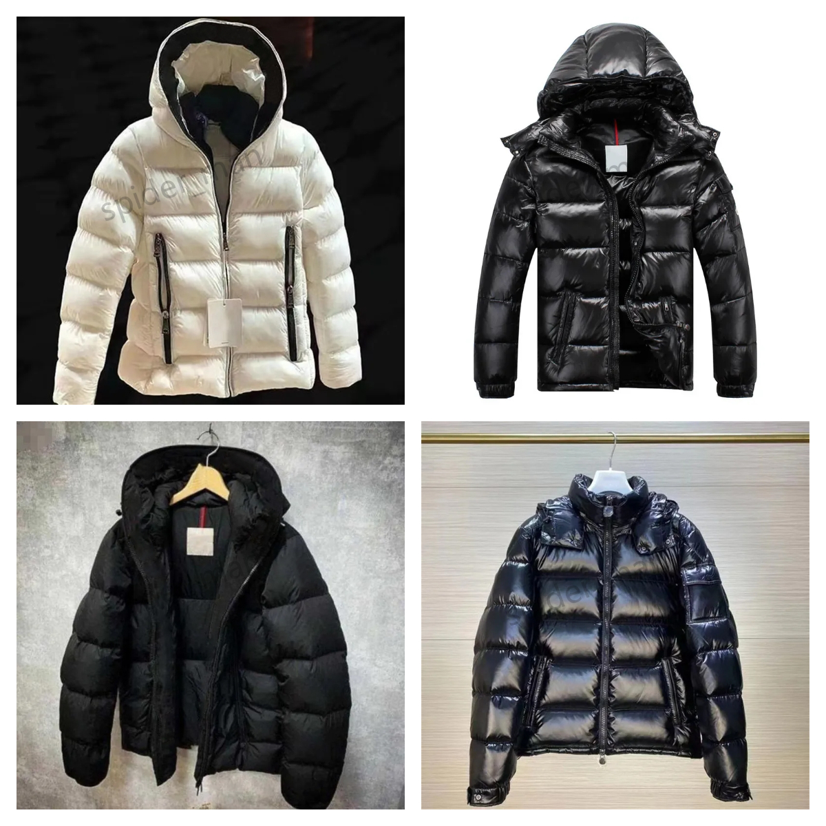 Designer Windproof Down Jackets for Men & Women Warm Thick Tech Cotton Coats with NFC Patch, Embroidered Hooded Zipper Outerwear, Wash-Free, Black Red Blue Wholesale, S-5XL