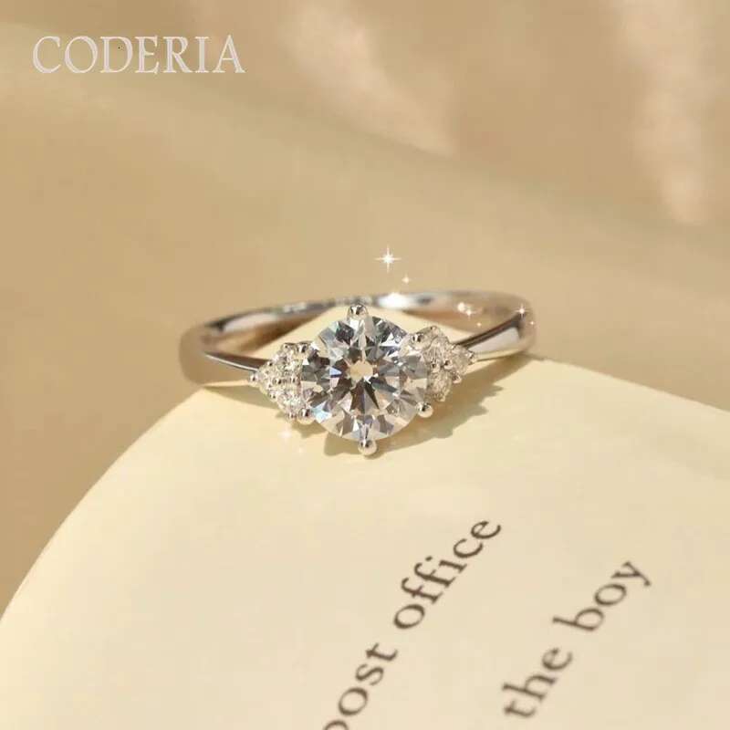 Six Prong 1 Carat Moissanite Rings High Quality Workmanship 925 Sterling Silver Delicate Girls Gift GRA Certified Ring
