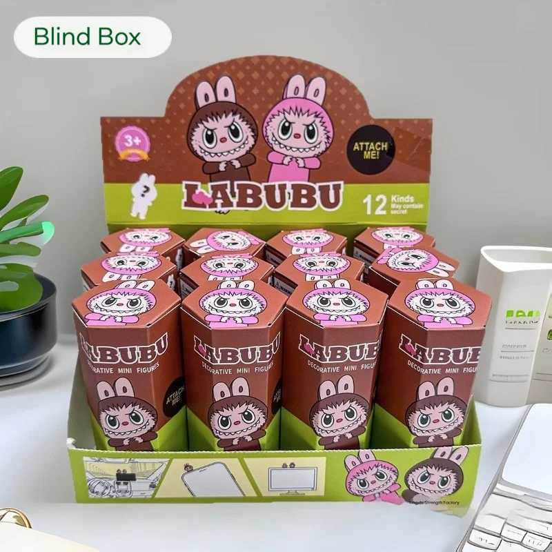 12 piece blind box Hippers Angel Labubu sticker car desktop decoration mini character doll mystery box surprise toy wholesaleT250430
