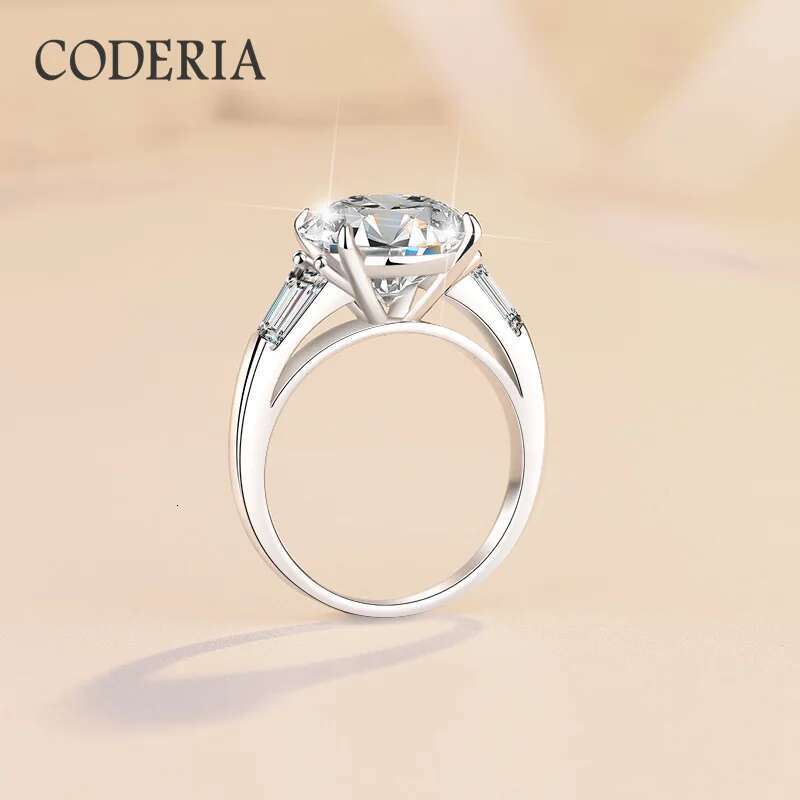 5 Carat D Color GRA Certified Moissanite Ring Women Wedding Jewelry VVS 3EX Cut Round Diamond Rings Engagement Gift