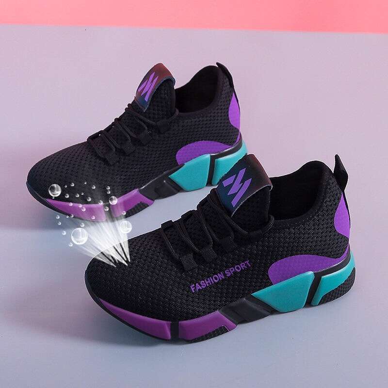 Women Running Female Flats Platform Sneakers Breathable Mesh Flying Woven Lace Up Casual Shoes Tenis Feminino Basket Femme