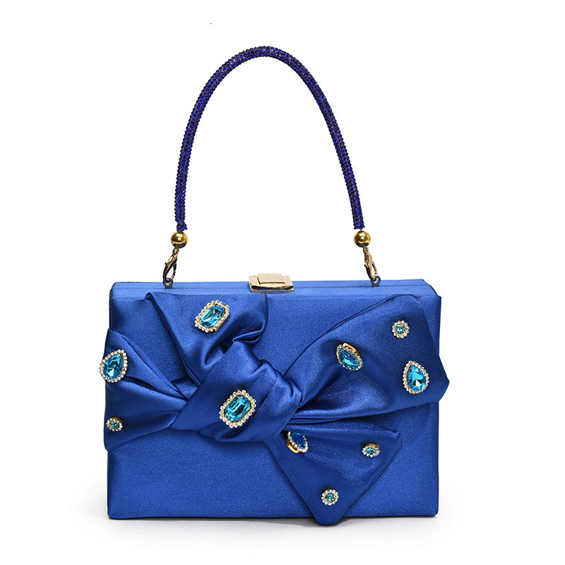 new style New Fashionable Bow Western Style Shoulder Women's Water Diamond Versatile Chain Banquet Bag Trendy