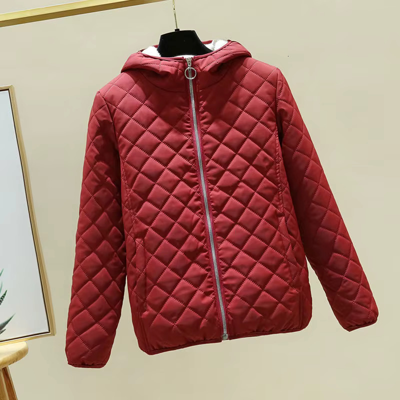 2023New Autumn Winter Women Thin Light Short Parkas Fleece Thicken Warm Female Cotton Padded Jacket Casual Outwear