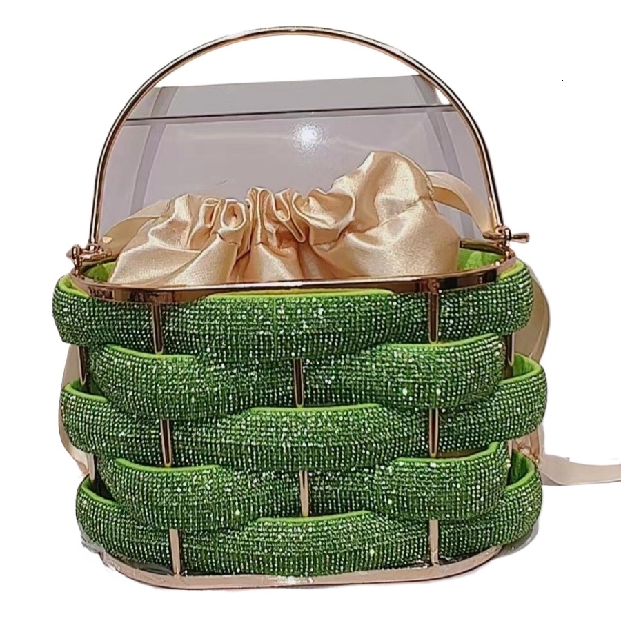New Product Niche Design: Celebrity Dinner With Sparkling Rhinestone Stripes Wrapped Around Hand-Held Crossbody Women's Bag