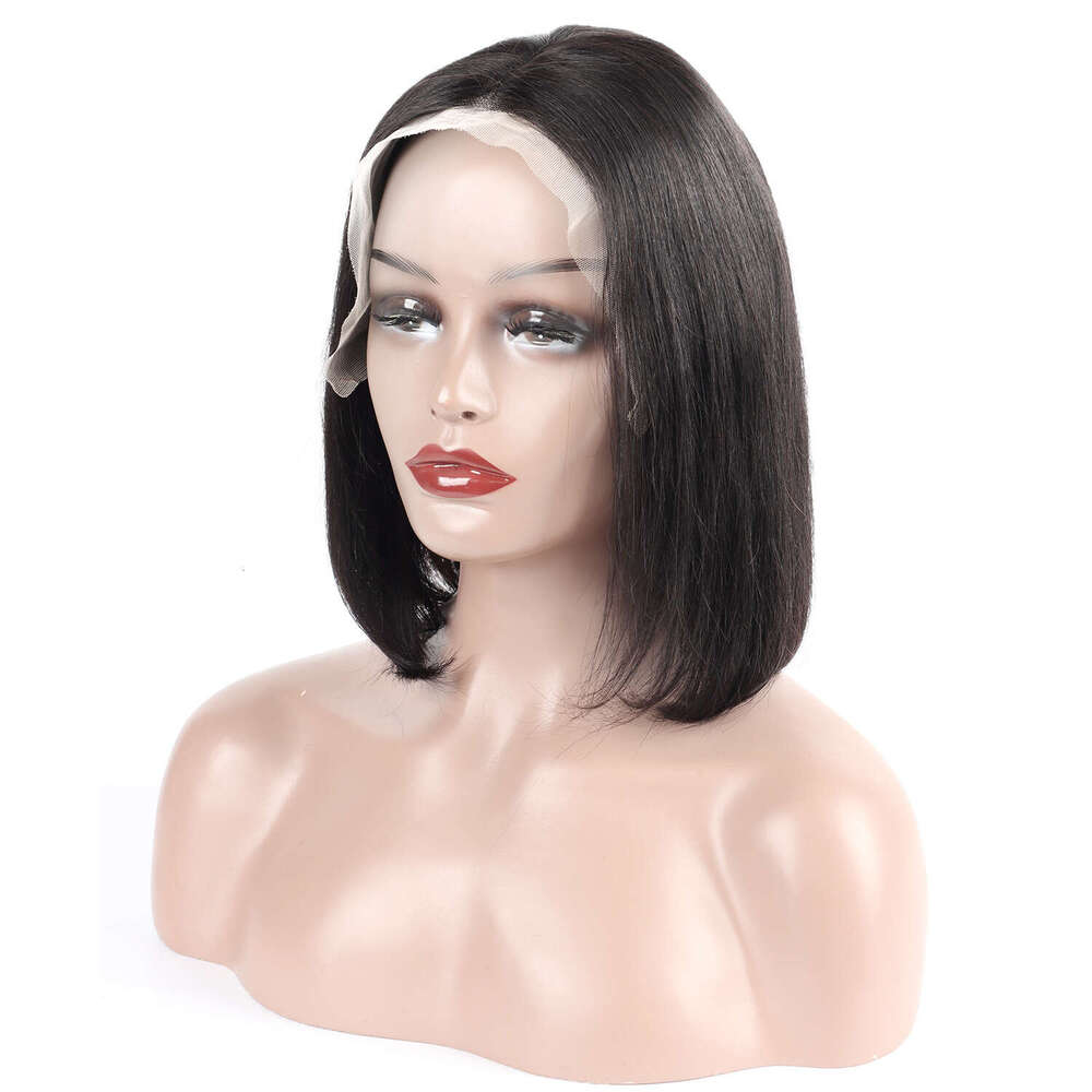 Lace Front Wig Cover T Shape Ladies Real Hair Half Lace Headband X Bob Wig Minimum Order