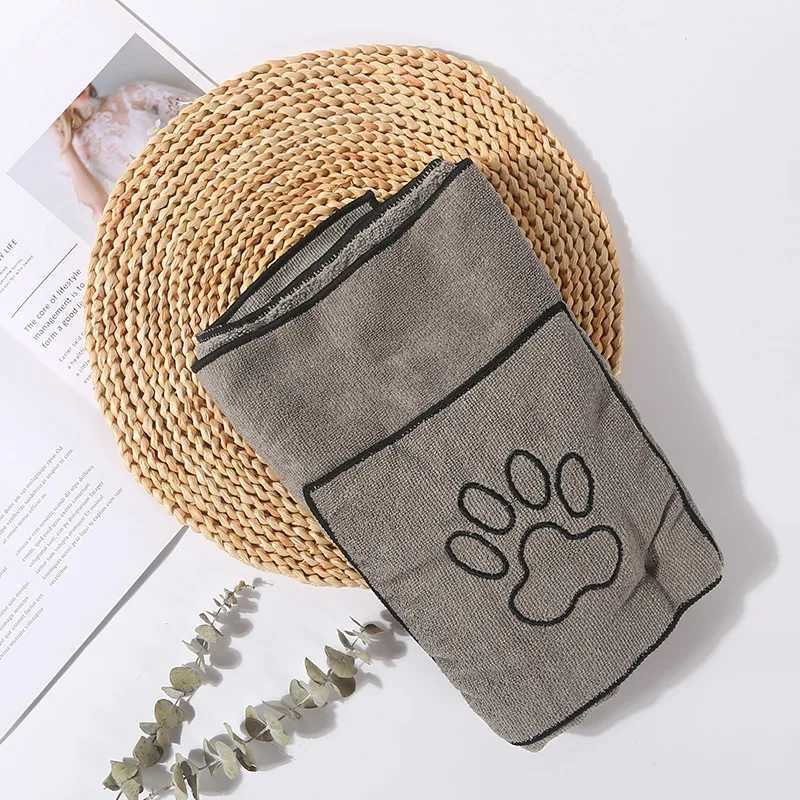 New Pet Towel Quick-drying Dog Cat Big Puppy Bath Washcloth Absorbent Soft Fiber Bath Supplies Bathrobe M250118