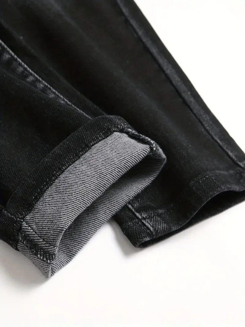Mens Stretchy Denim Jeans For Men Simple Slim Casual Straight Fashion Classic Pants Cargo Solid Streetwear Trousers 250121