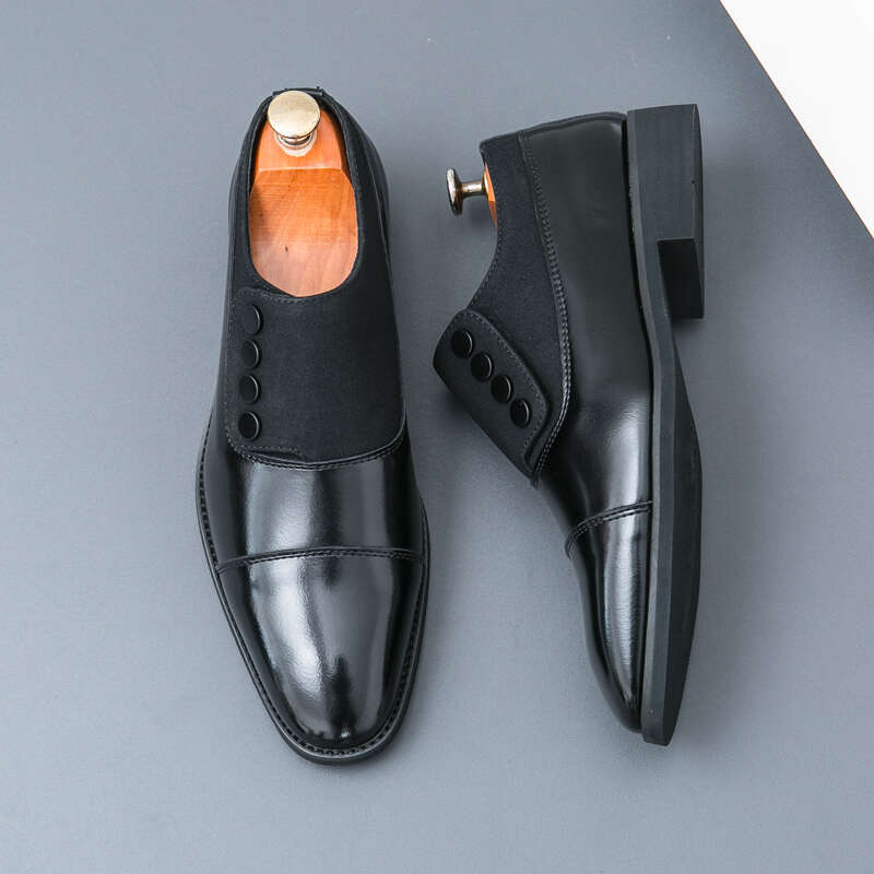 High End Brand Leather Casual Office Men's Business urious Banquet Pointed Toe Shoes for Wedding Brown
