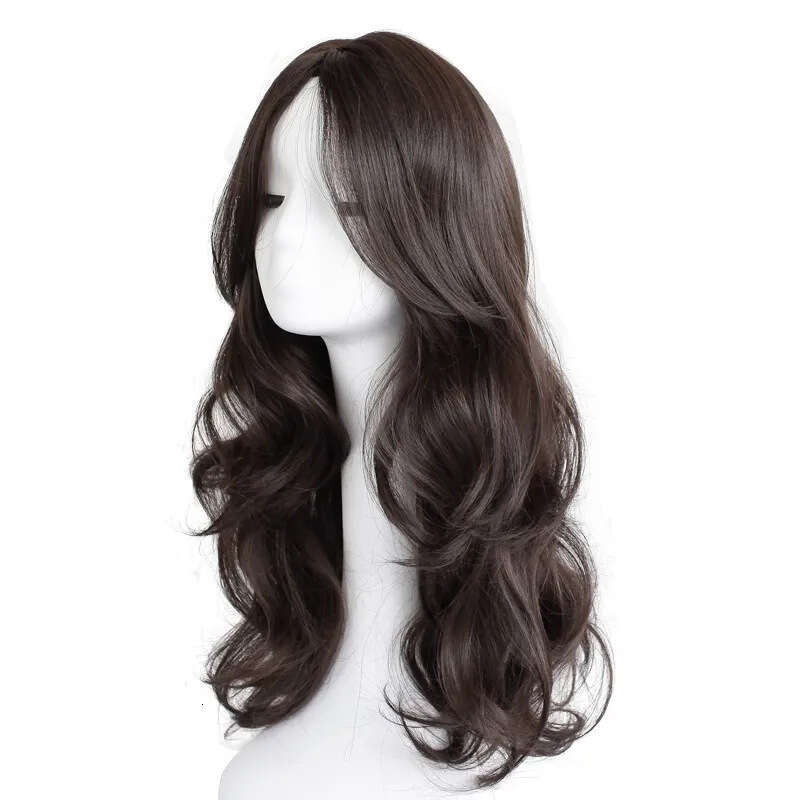 Lace Front Wig Cover T Shape Front Lace With Large Waves Long Curls And Full Head Set For Women Simulating A Figure Eight Bangs Wig