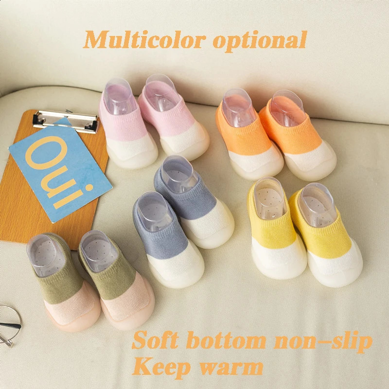 Baby Socks Shoes Infant Color Matching Cute Kids Boys Doll Soft Soled Child Floor Sneaker BeBe Toddler Girls First Walkers 250115