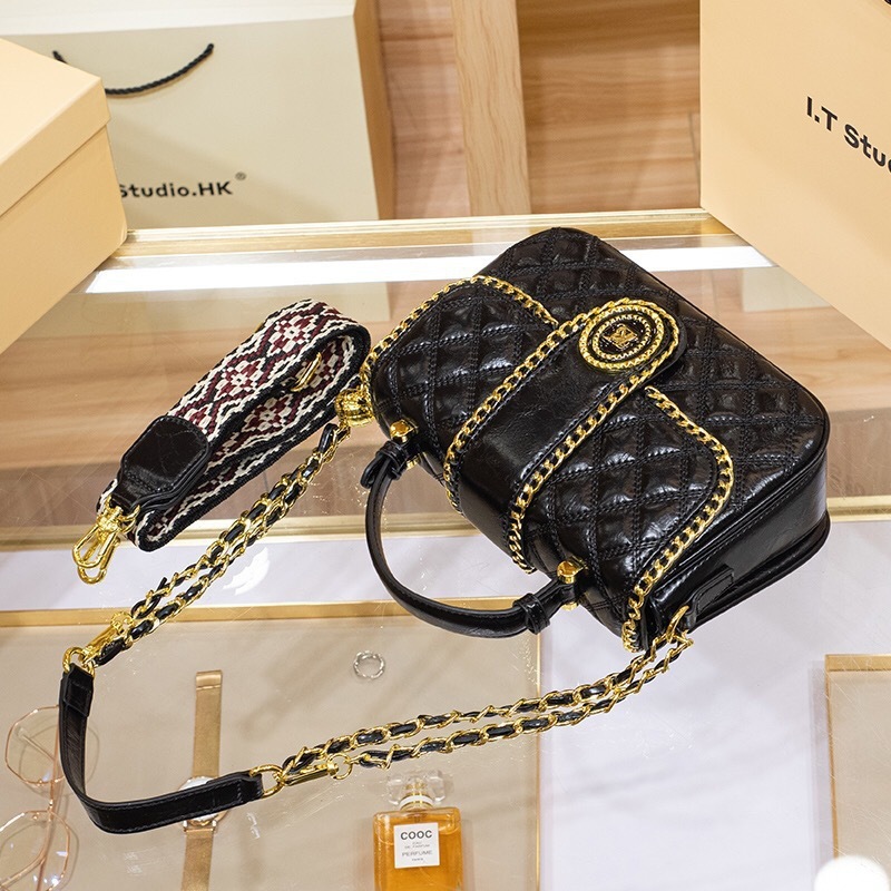 BANEVANF Queen 2024 new product, high-end leather diamond grid chain women's bag, single shoulder crossbody bag