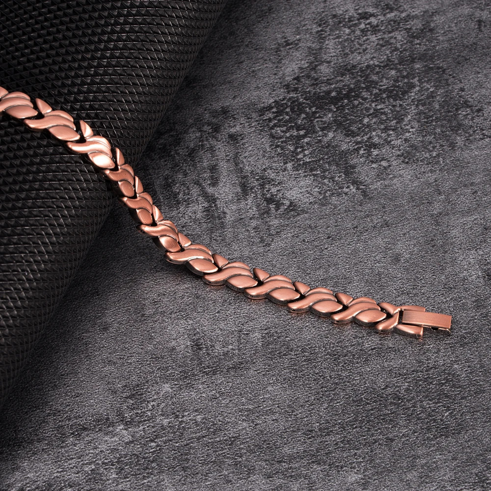 Vinterly Magnetic Pure Copper Bracelets for Women 6.5mm Vintage Chain Health Energy Magnet Arthritis Pain Relief Women Jewelry 250121