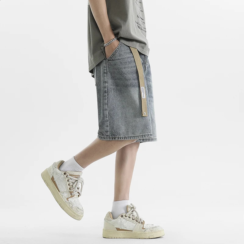 Summer Mens Vintage Denim Shorts Fashion Ultra-thin Breathable Bermuda Jeans Baggy Casual Male Wide Short Pants 250117