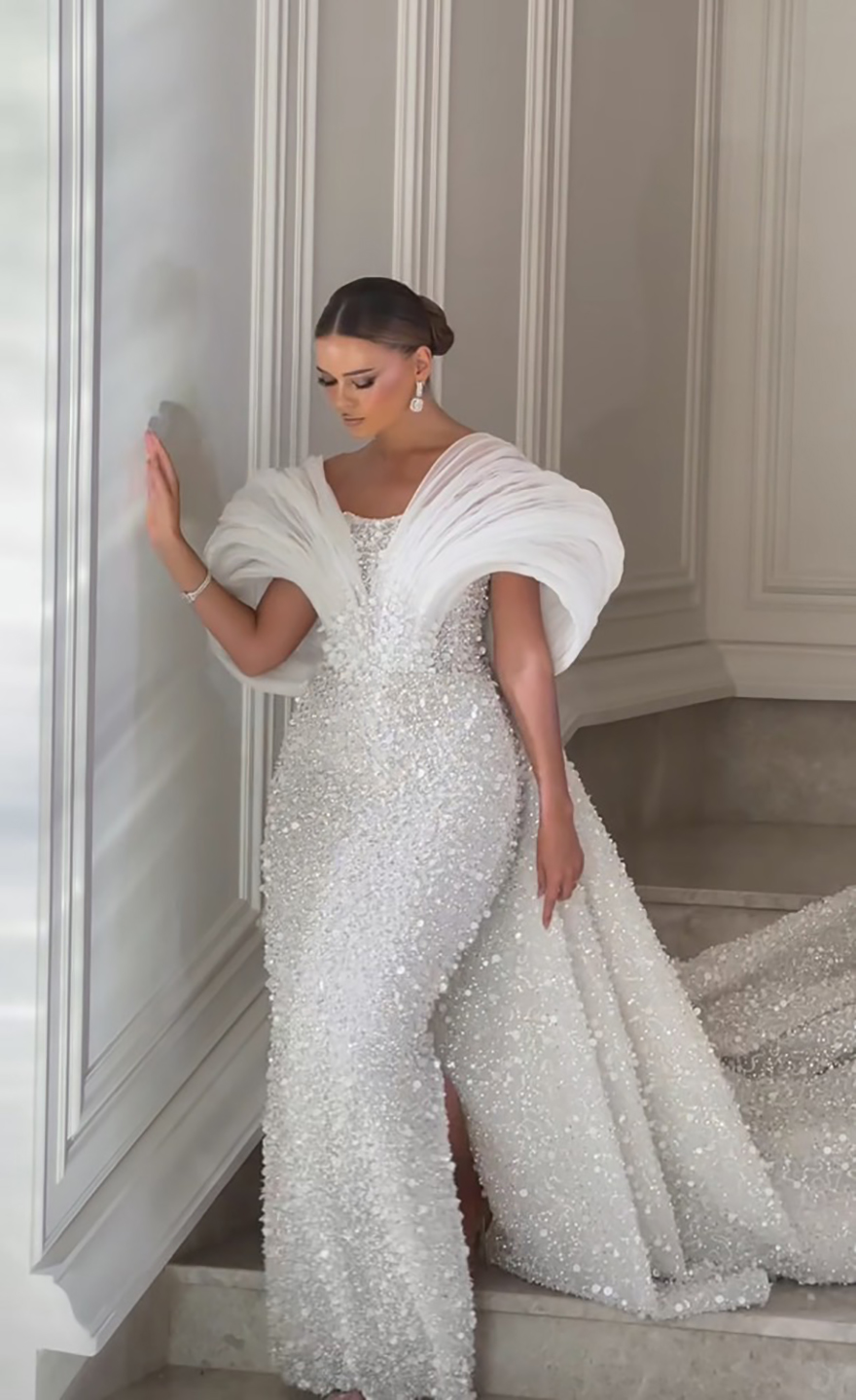 White Glitter Formal Evening Dresses Sequins Mermaid Prom Gowns Off the Shoulder Party Dresses Custom Made