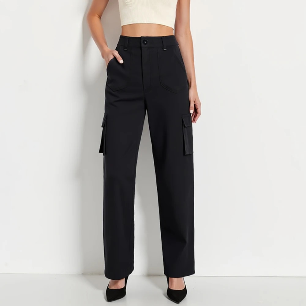 Mia Muse Womens Pants All Season Casual Comfortable Solid Color Pocket Natural Waist Full Length Straight Daily Pantsd 250122